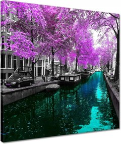 Vászonkép 40x40 Folyó Amszterdamban