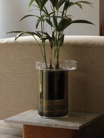 LSA International Erkélyes önöntöző virágcserép, h 35 cm, Ø26 cm, átlátszó/olíva zöld - LSA nemzetközi