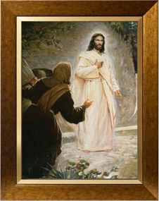 Jézus Krisztus Szakrális Vászonkép Arany Díszkeretben 30X40