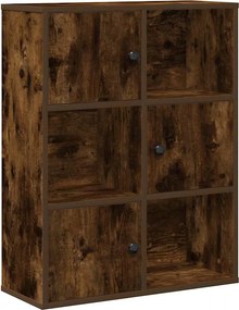 vidaXL füstös tölgy színű szerelt fa könyvszekrény 60x24x76,5 cm