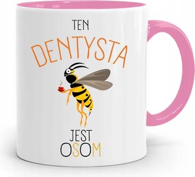 Rózsaszín Bögre Fogorvos Ajándék Fogorvos Darázs nyomtatott fényképpel