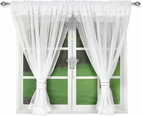 Fehér fátyolfüggöny medállal 400x160