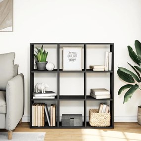 fekete szerelt fa térelválasztó könyvespolc 102x29x103,5 cm