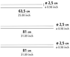WENKO 19216100 - Rúdtartó UNIVERSAL 2,5x2,5 cm fehér