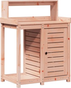vidaXL tömör duglászfenyő ültetőasztal polccal 82,5 x 50 x 109,5 cm