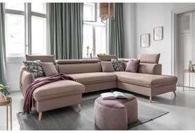 Bézs kinyitható sarokkanapé (jobb oldali) Sweet Harmony – Miuform