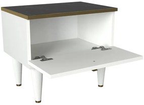 Éjjeliszekrény RAVENNA 47,2x50 cm fehér/fekete/arany