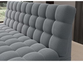 Szürke buklé kinyitható-tárolóhelyes kanapé 197 cm Clareta – ELTAP