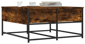 Füstös tölgy színű szerelt fa dohányzóasztal 80x80x40 cm