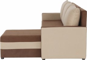 Univerzális ülőgarnitúra, barna/bézs, PAULITA NEW