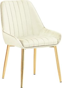 Étkezőszék, bézs Velvet anyag/gold króm-arany, PERLIA