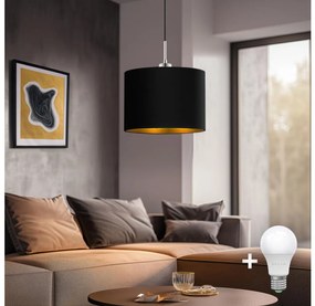 Eglo Eglo - LED Csillár zsinóron TUNJA 1xE27/60W/230V fekete EG32517E