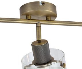 Design mennyezeti spotlámpa bronz színben, átlátszó üveggel, 3-lámpás - Domo