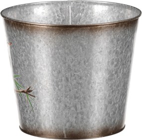 Fém virágtartó madár mintával
