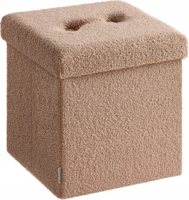 Négyzet alakú puff tárolóhellyel világosbarna 43 L