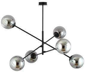 Csillár rúdon LINEAR 6xE14/10W/230V fekete/szürke