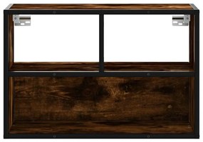 füstös tölgy színű szerelt fa és fém TV-szekrény 60x31x39,5 cm