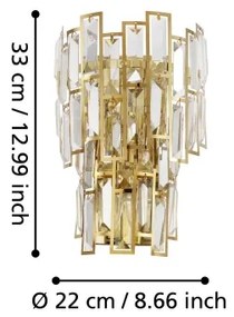 Eglo 39615 - Fali lámpa CALMEILLES 3xE14/25W/230V