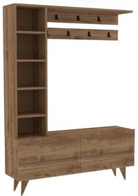 Natúr színű előszoba bútor diófa dekorral Hale – Kalune Design