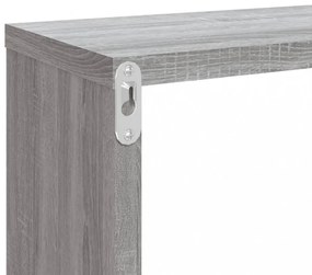 4 db szürke sonoma színű szerelt fa fali kockapolc 80x15x26,5cm