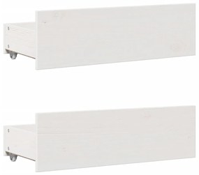 fehér tömör fenyőfa fiókos ágykeret matrac nélkül 90 x 190 cm