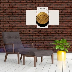 Kép - Absztrakció arany és fehér N⁰2 (90x60 cm)