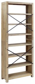 7-szintes tömör akácfa könyvespolc 80 x 30 x 200 cm