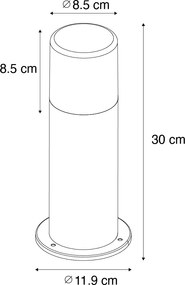 Álló kültéri lámpa fehér opálbúrával 30 cm IP44 - Odense