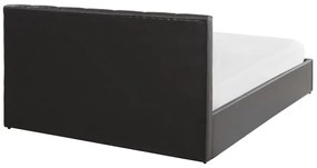 Franciaágy 140 cm DARGAN (szürke) (műbőr) (ágyráccsal és tárolóhellyel). 1026648
