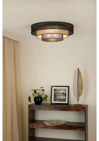 Brilagi - DAKOTA LUNETA LED mennyezeti lámpa 12W, 60 cm, fekete/rattan