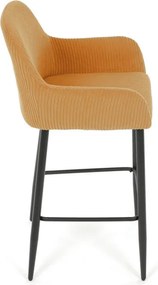 Barová židle, žlutá, látka,AUB-V4009 YEL6