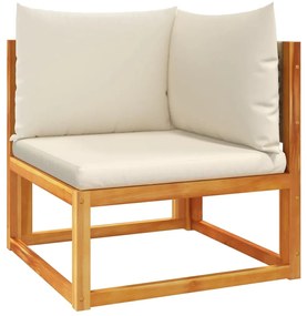 vidaXL kerti sarokkanapé párnákkal akácfa és rattan