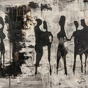 Poszter 70x70cm Szürke emberek