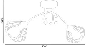 Felületre szerelhető csillár CEED 2xE27/60W/230V