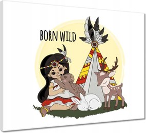 Vászonkép 50x40 Indián Tipi Born Wild