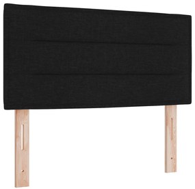 Box Spring Ágy Matraccal és LED Fekete 120x190 cm Szövet