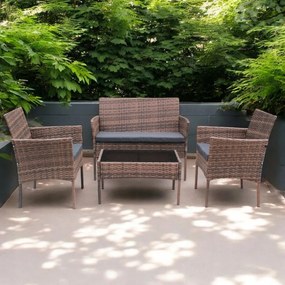 Elegáns rattan kerti kanapé szett asztallal