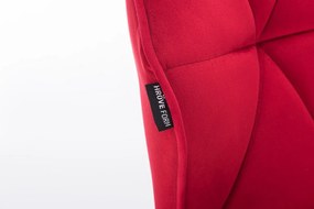 HR111CROSS Vörös modern velúr szék arany lábbal