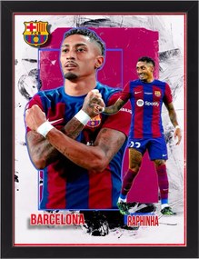 Raphinha kép keretben Fc Barcelona ajándék 40x30 cm
