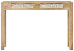 tömör fehérített mangófa konzolasztal 110 x 30 x 75 cm