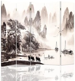 Gario Paraván Festoi táj a völgyben Méret: 180 x 170 cm, Kivitelezés: Forgó paraván 360°