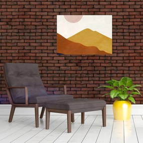 Üveg kép - Akvarell hegyek N⁰1 (70x50 cm)