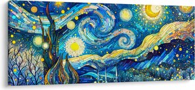 Kép – Csillagos éjszaka mozaikja (120x50 cm)