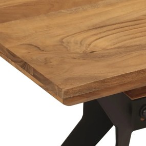 tömör akácfa és acél étkezőpad 110x40x46 cm