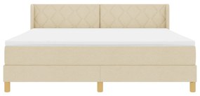 Boxspring ágy matraccal krém szövetben, 180x200 cm