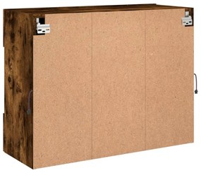 füstös tölgy színű fali TV-szekrény LED-ekkel 78,5x30x60,5 cm