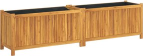 vidaXL tömör akácfa kerti virágtartó béléssel 199x38,5x50 cm