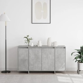 Beton Szürke Oldalszekrény Beton szürke Mérnöki fa 135 x 41 x 75 cm