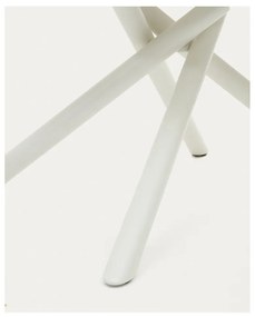 Fehér bővíthető étkezőasztal üveg asztallappal 100x130 cm Yodalia – Kave Home