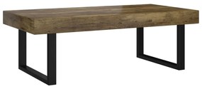 sötétbarna és fekete MDF és vas dohányzóasztal 120x60x40 cm
